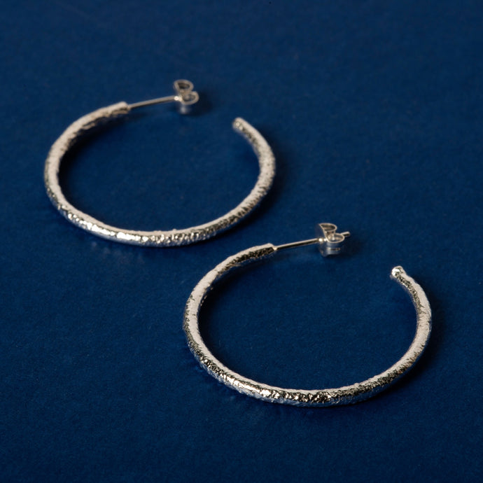 Small Textured Hoops