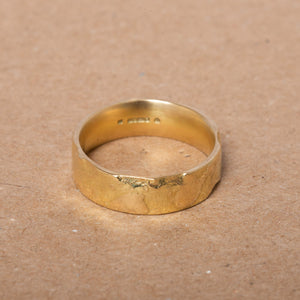Wide Textured Fairtrade Gold Band