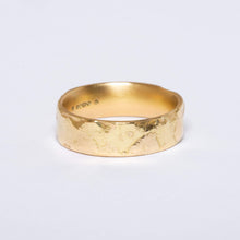 Load image into Gallery viewer, Wide Textured Fairtrade Gold Band
