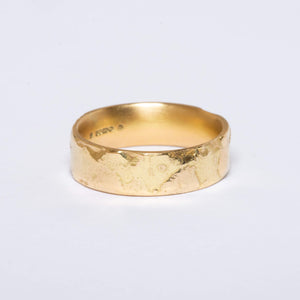 Wide Textured Fairtrade Gold Band