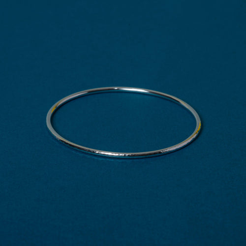 Recycled Silver Oval Hammered Bangle